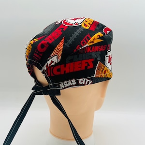 Kansas City Chiefs Scrub cap, Surgical Scrub Cap, Chiefs Scrub Hat, four styles image 3