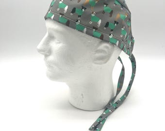 Pitbull in Scrubs to the Rescue  Men's Surgical Scrub Cap, 4 styles available, Satin Lining Option
