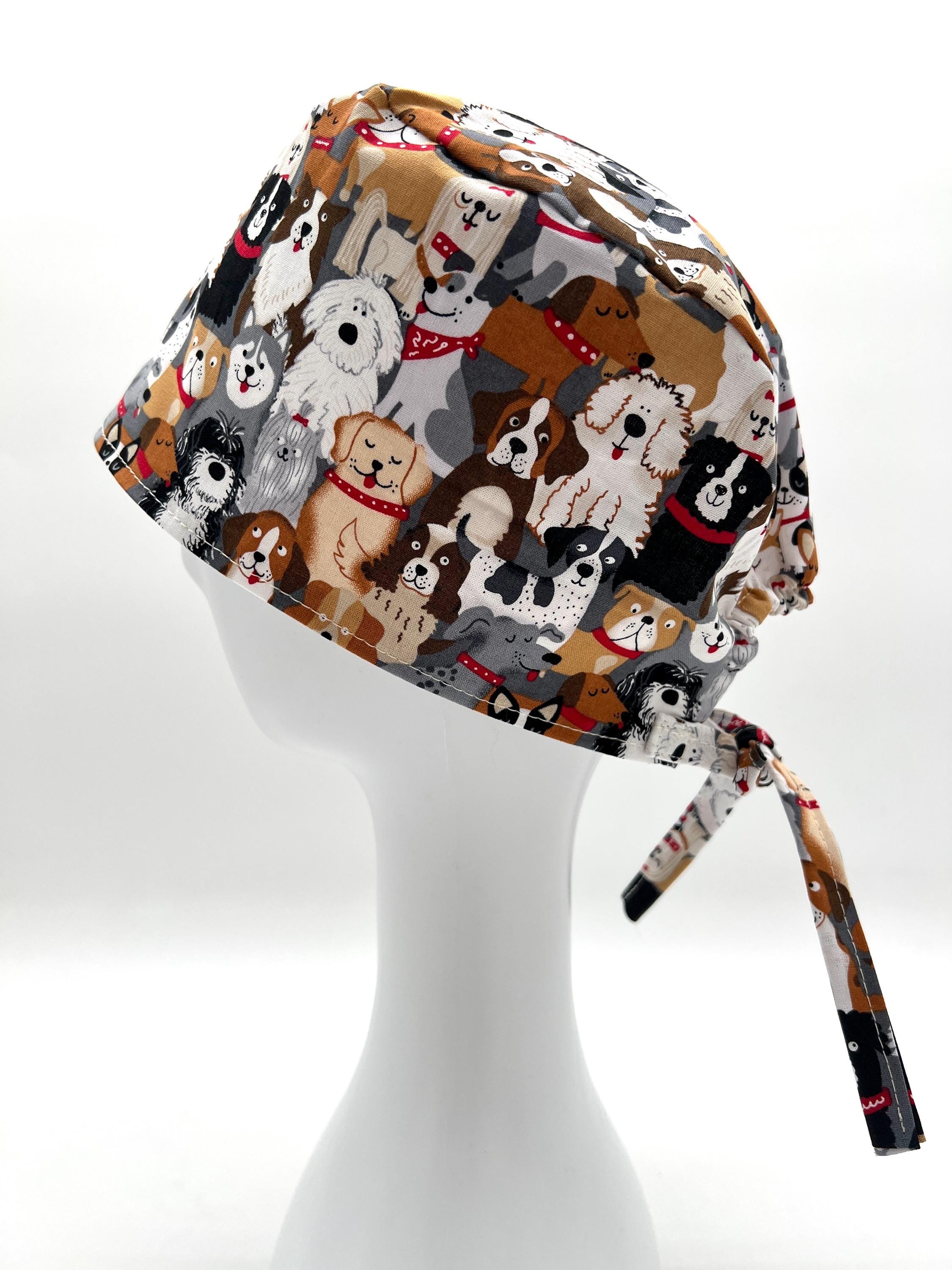 Dogs Scrub cap, Women’s Surgical Scrub Cap, Dog Surgical Cap, five styles available