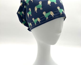 Golden Retriever in Scrubs Euro Scrub Cap, 4 styles and satin lining option