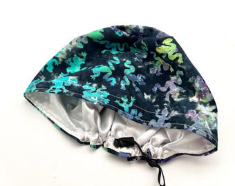 Frog Scrub Cap, Euro Scrub Cap, satin lining option, five styles available