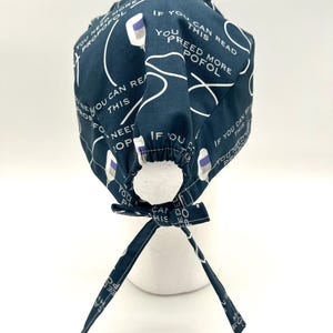 Anesthesia Scrub Cap: "Need More Propofol" Print, Satin Lining Option image 2