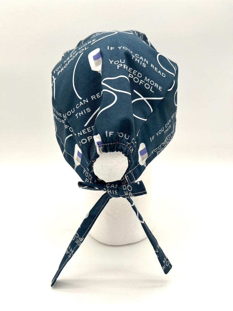 Anesthesia Scrub Cap: "Need More Propofol" Print, Satin Lining Option image 2