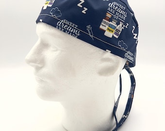 Anesthesia Scrub Cap: Men’s/CRNA Surgical Cap, Five Styles, Satin Lining
