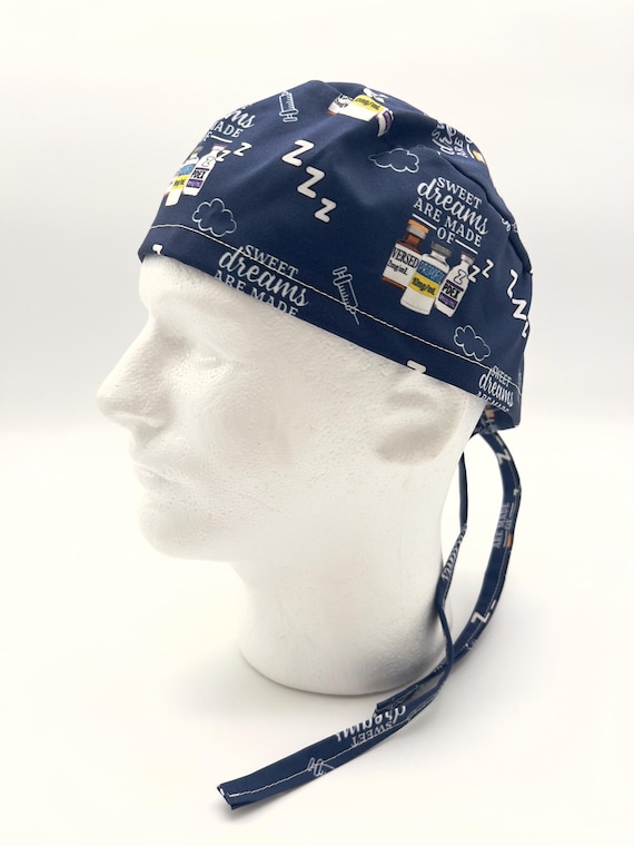 Anesthesia Scrub Cap: Men’s/CRNA Surgical Cap, Five Styles, Satin Lining