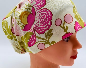 Floral Scrub Cap, Ponytail Scrub Cap, Women's Scrub Cap, four styles