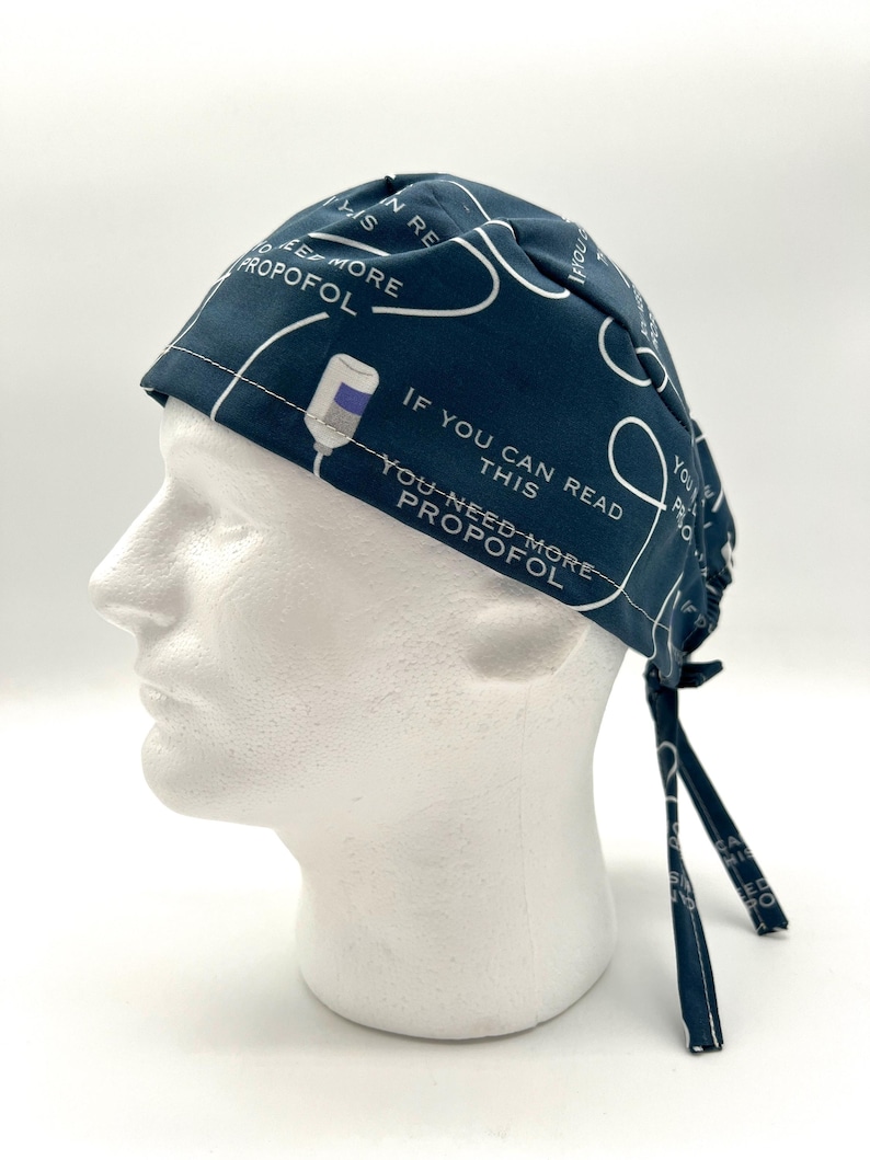 Anesthesia Scrub Cap: "Need More Propofol" Print, Satin Lining Option image 8