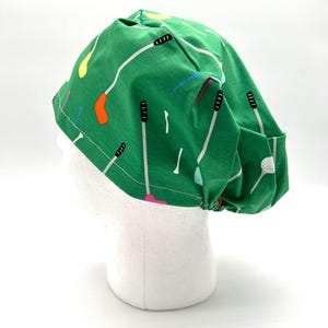 Love Golf Scrub Cap, Soft Knit Euro Scrub Cap, satin lining option, five styles available