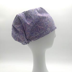 Paisley Cotton Scrub Cap: Euro, Ponytail, Bouffant Styles