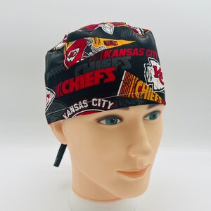 Kansas City Chiefs Scrub cap, Surgical Scrub Cap, Chiefs Scrub Hat, four styles image 4