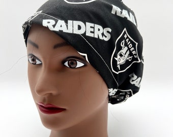 Raiders Scrub Cap,  Euro Scrub Cap, Ponytail Scrub Cap, Raiders Gift,  four styles