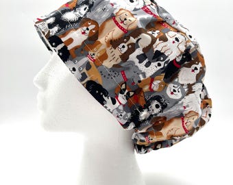 Dogs Print Scrub Cap: Cotton Surgical Hat, Five Styles
