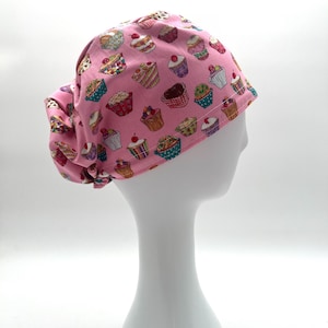 Cupcake Desert Euro Scrub Cap, satin lining option, five styles available