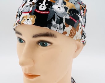 Dog Scrub Cap: Cotton Scrub Hat, Five Styles
