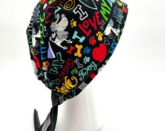 Dogs Scrub Cap: Cotton Surgical Hat, Vet Tech Gift