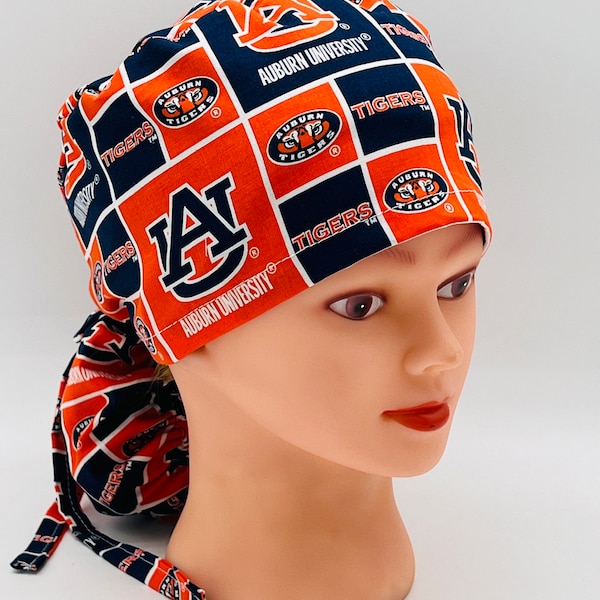 Auburn Scrub Cap, Auburn Tigers Ponytail Scrub Cap, four styles