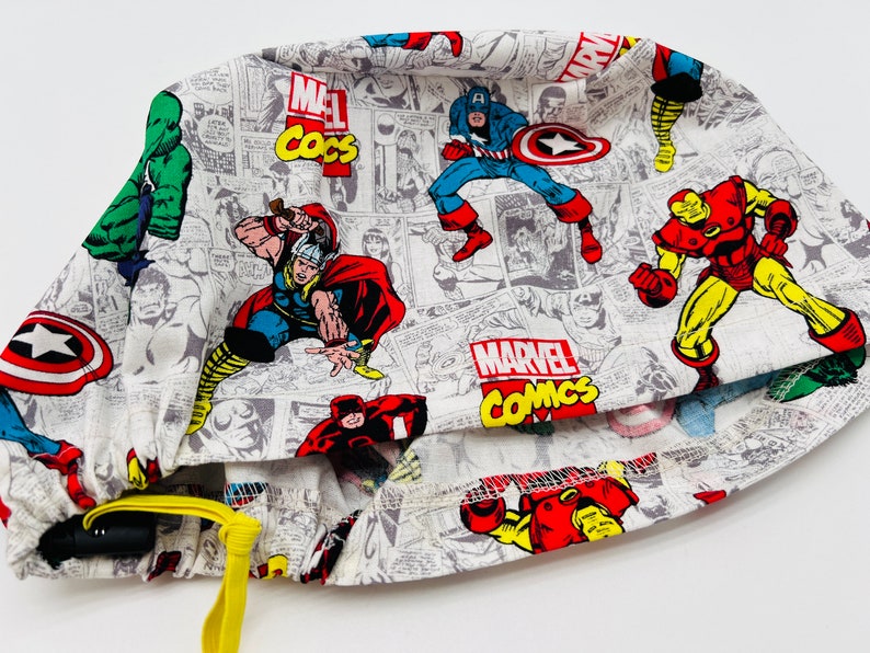 Euro Scrub Cap, Super Hero Scrub Cap, Womens Scrub Cap, four styles image 7