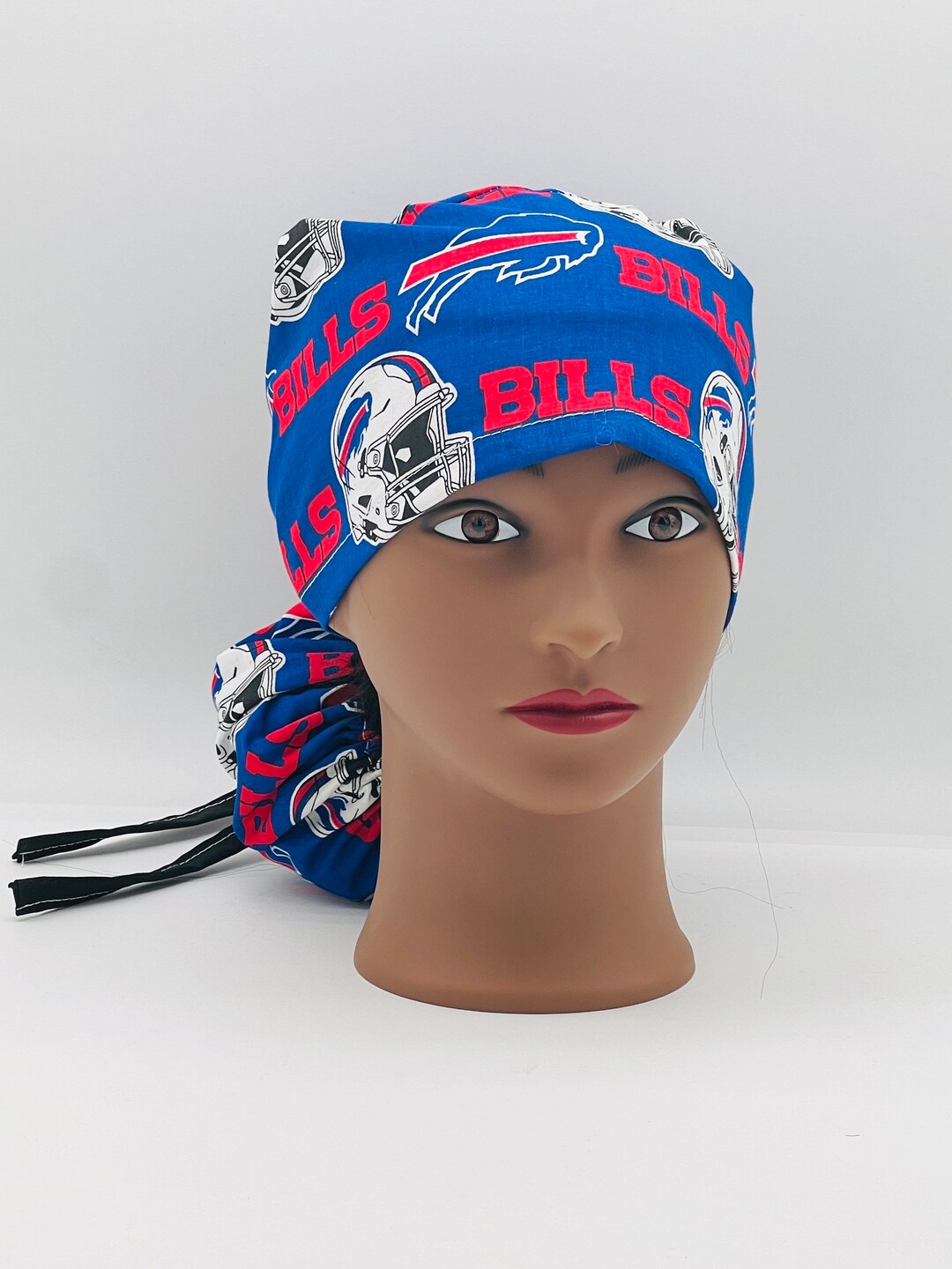 Buffalo Bills Scrub Cap, Buffalo Bills Ponytail Scrub Cap, Four Styles