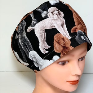 Poodle Scrub Cap, Euro Scrub Cap, Ponytail Scrub Cap, Women's Surgical Cap, Men's Surgical Cap, four styles