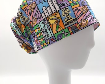 Anesthesia Scrub Cap: Cotton Surgical Hat with Satin Lining Option