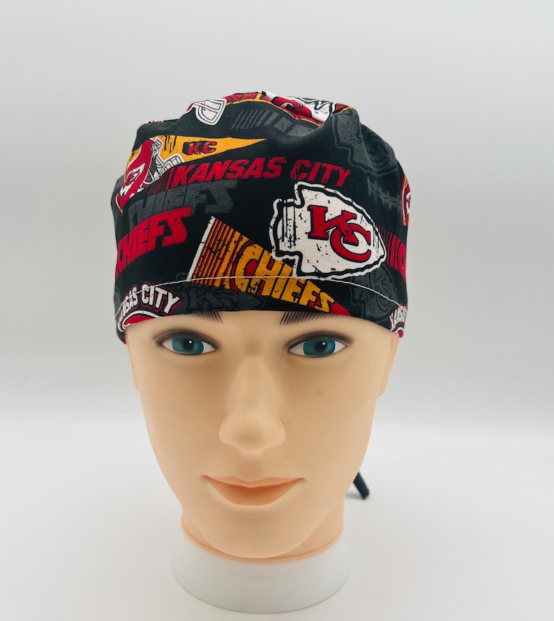 Kansas City Chiefs Scrub cap, Surgical Scrub Cap, Chiefs Scrub Hat, four styles image 2