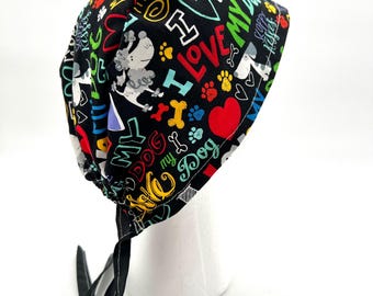 Dogs Scrub Cap: Cotton Surgical Hat, Vet Tech Gift