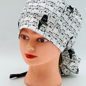 Ponytail Scrub Cap, Star Wars Scrub cap, Star Wars Stormtrooper Scrub Cap, Surgical Scrub Cap, four styles image 1