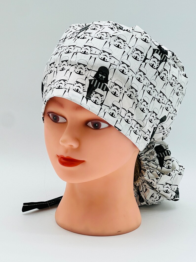 Ponytail Scrub Cap, Star Wars Scrub cap, Star Wars Stormtrooper Scrub Cap, Surgical Scrub Cap, four styles image 1