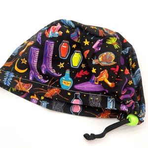 Halloween Scrub cap, Euro Scrub Cap, satin lining option, five styles available