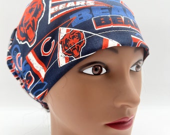 Chicago Bears Scrub cap, Euro Scrub Cap, Bears scrub cap, four styles and XL