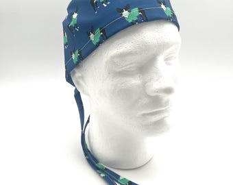 Boston Terrier Scrub Cap, Surgical Cotton Hat, Satin Lining Option