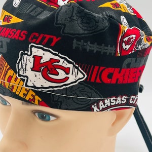 Kansas City Chiefs Scrub cap, Surgical Scrub Cap, Chiefs Scrub Hat, four styles image 7