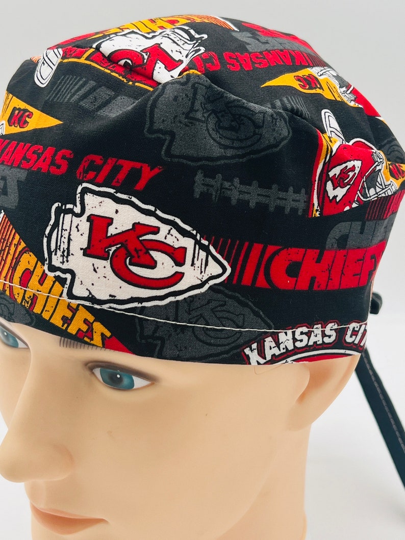 Kansas City Chiefs Scrub cap, Surgical Scrub Cap, Chiefs Scrub Hat, four styles image 7