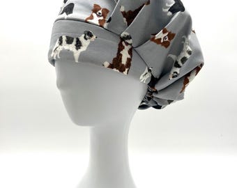Bonnet de bloc opératoire bouffant Border Collie, 4 modèles et option de doublure en satin