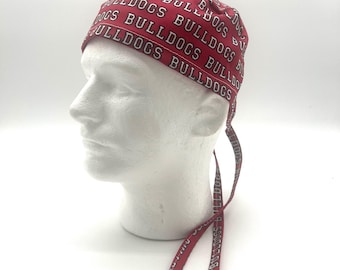 Bonnet de bloc opératoire pour homme Georgia Bulldogs Football - Cinq modèles, doublure en satin en option