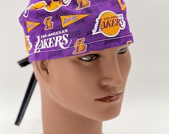 Lakers Scrub Cap, paardenstaart scrub cap, chirurgische pet voor heren, vier stijlen beschikbaar