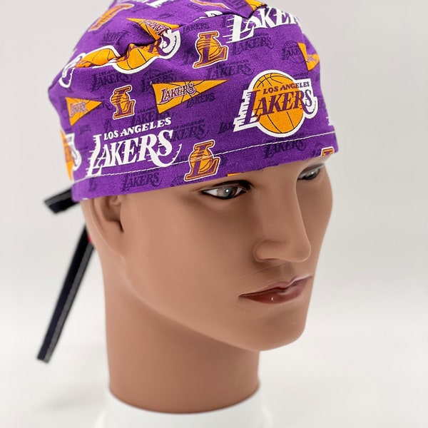 Lakers Scrub Cap, Ponytail Scrub Cap, Mens Surgical Cap, four styles available