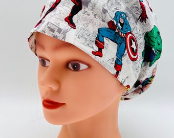 Euro Scrub Cap, Super Hero Scrub Cap, Women’s Scrub Cap, four styles