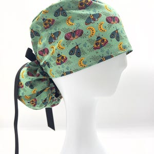 Butterfly Ponytail Scrub Cap, Satin Lining Scrub Cap, Ponytail Scrub Cap, five styles available