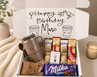 Personalized Hot chocolate Lover Gift Box – Insulated Mug, white galaxy Flavors