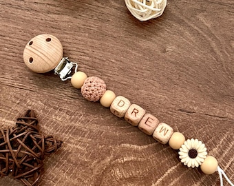 Personalized Pacifier Clip, Custom Dummy Clip, Pacifier Holder, Soother Clip, Binky Clip, Baby Shower Gift, Baby Gifts, Newborn Boy