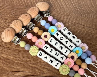 Personalized Pacifier Clip, Custom Dummy Clip, Pacifier Holder, Soother Clip, Custom Binky Clip, Baby Shower Gift, Baby Gift, Newborn Gift
