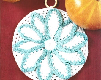 Vintage Digital Crochet Flower Pot Holder Pattern