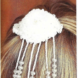 Vintage Crochet Bridal Barrette Digital Pattern