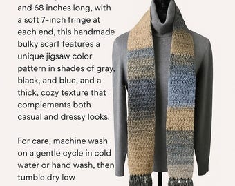 Bufanda elegante y acogedora hecha a mano: estilo sencillo para cada temporada