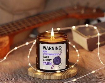 Advertencia: Puede que hable espontáneamente sobre la vela de hilo / vela de soja en frasco ámbar