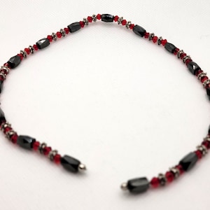 Handmade One of Kind Magnetic Hematite and Bead 14" long Wrap Bracelet