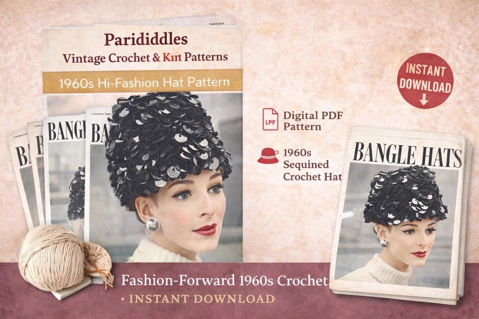 Vtg Handmade Italian‎ Wool Hat Crochet Pearl Trim Net Overlay 1960s Mod Style Crocheted 1960s Vintage Hats for Women for sale | eBay main image 2