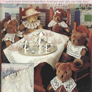 Vintage Digital Crochet Mini Collar Patterns for Teddy Bears