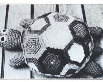 Digital Vintage Crochet Turtle Pattern